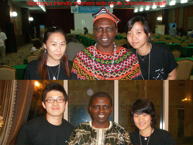 With some OhmyNews staff, Seoul (Njei M.T)